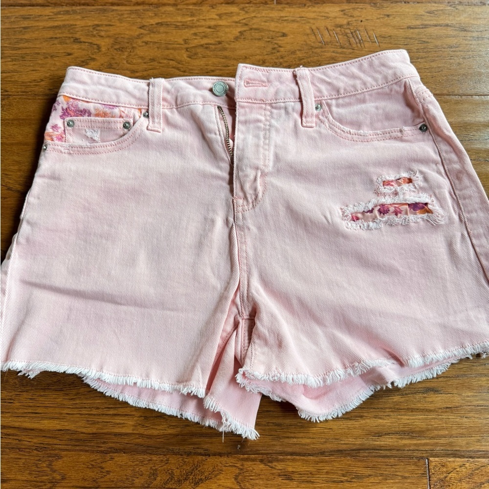 Time and Try‎ Pink High Rise Jean Shorts